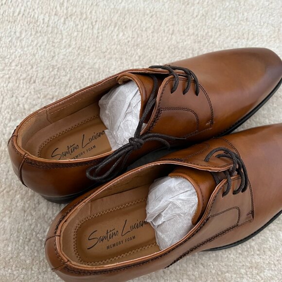 Santino Luciano Brown Memory Foam Dress Shoes 11 - Picture 7 of 8